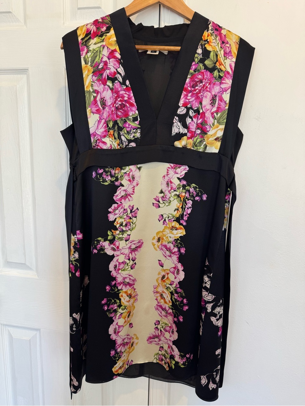 Vintage Floral 100% Silk Dress Romantic Y2K Femme Fatale A Line Grunge Midi Sz L